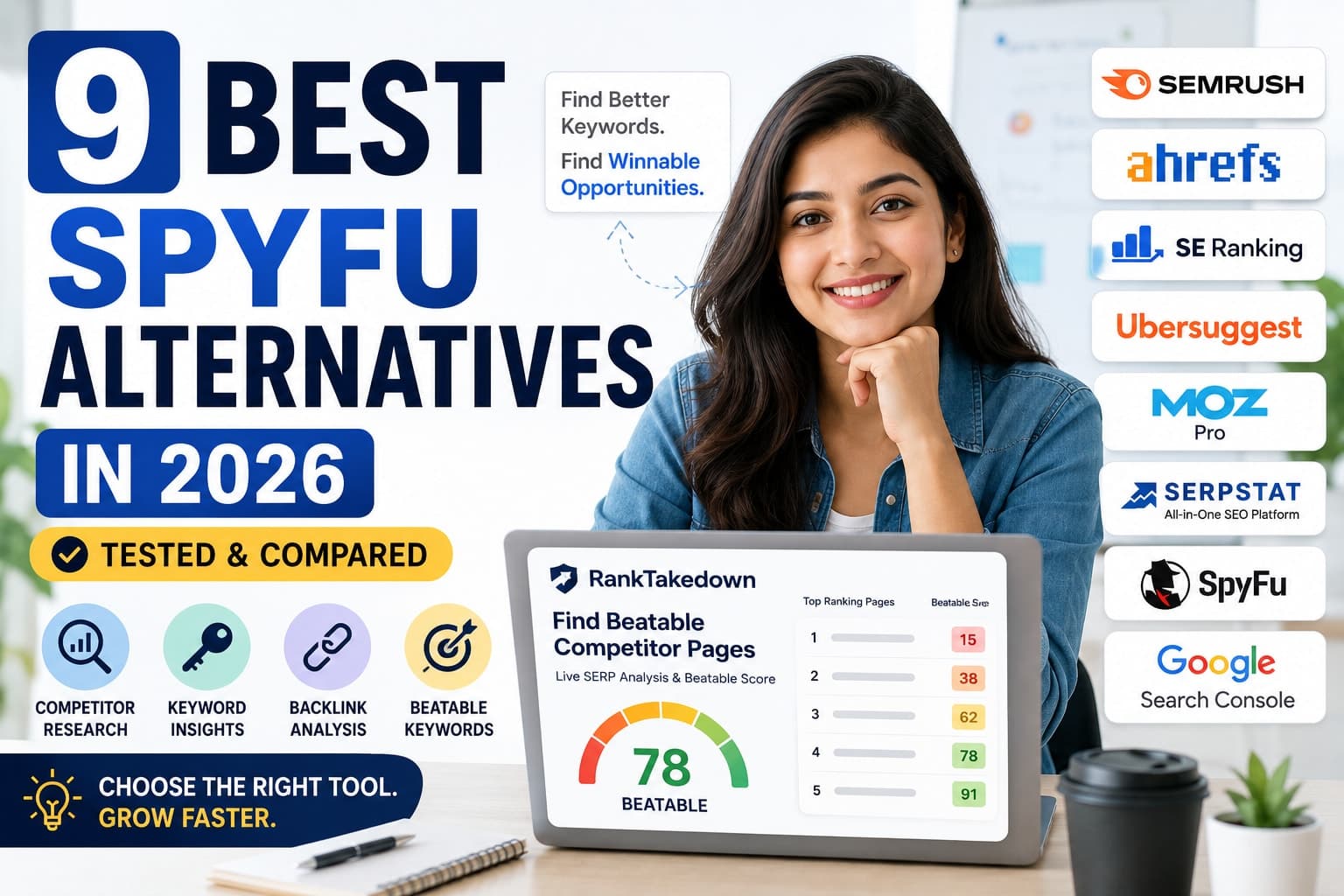 9 Best SpyFu Alternatives in 2026 (Tested and Compared)